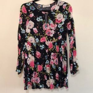 Navy and Floral Mini Dress